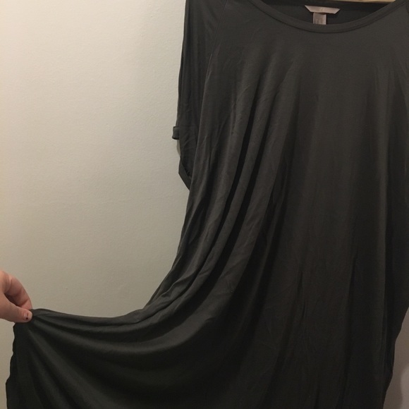 Adorable Oversized Olive T-Shirt Dress - Picture 2 of 5